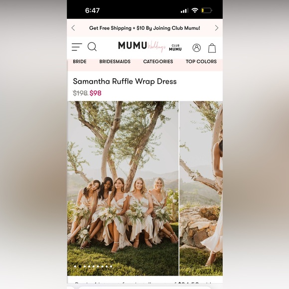 NWT show me your mumu Samantha ruffle bridesmaid dress size medium - Picture 2 of 8